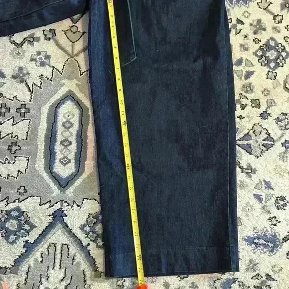 A New Day wide leg pleated jeans women’s dark blue size 12 stretch denim - Picture 5 of 8